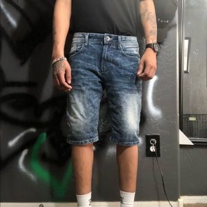 Evan-X Mens Dark Wash Shorts
